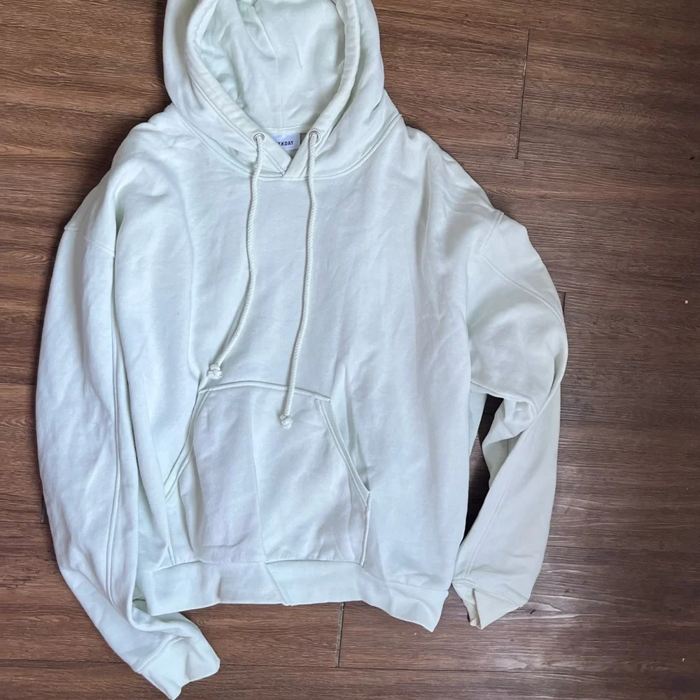 Weekday mint green oversized boyfriend hoodie - Picture 3 of 6